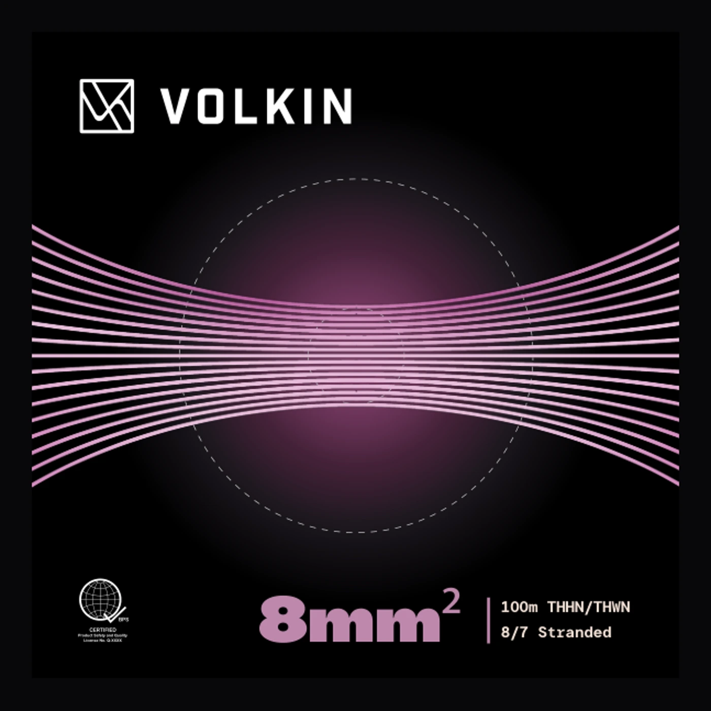 VOLKIN 8mm² THHN/THWN box front